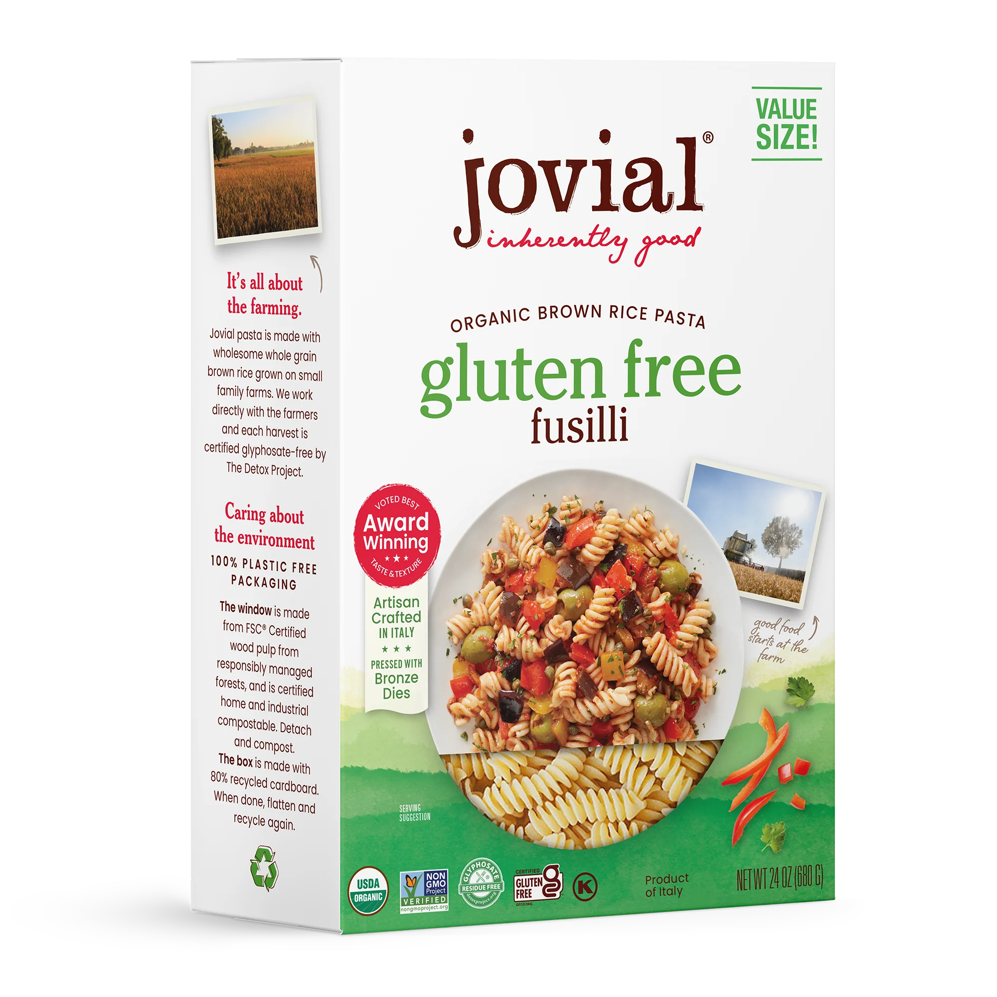 Organic Gluten Free Brown Rice Fusilli Family Size 24 oz.