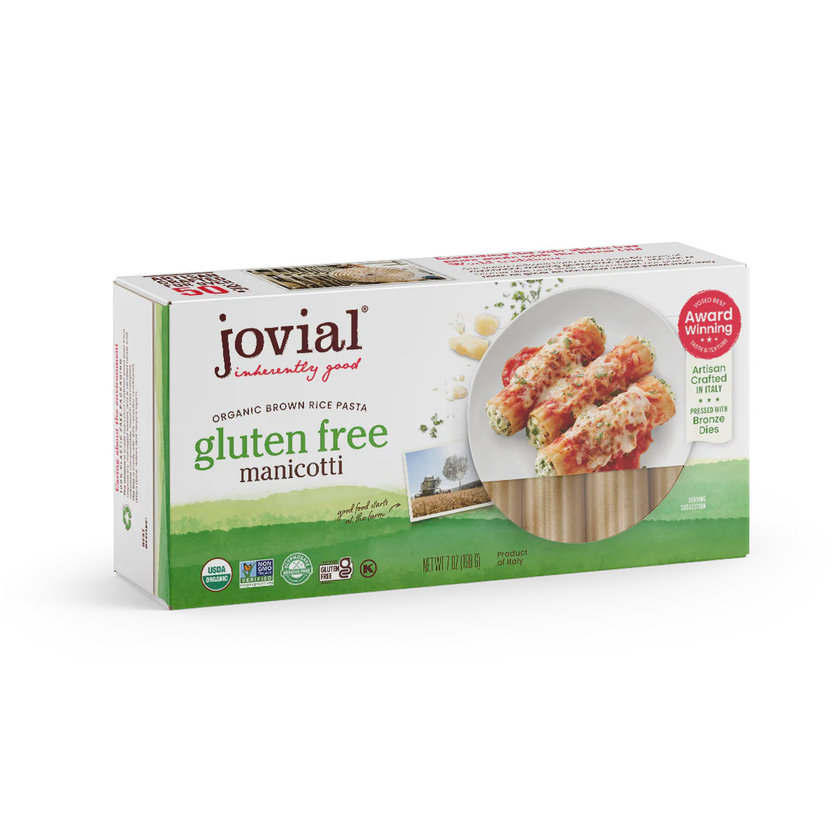 Organic Gluten Free Brown Rice Manicotti