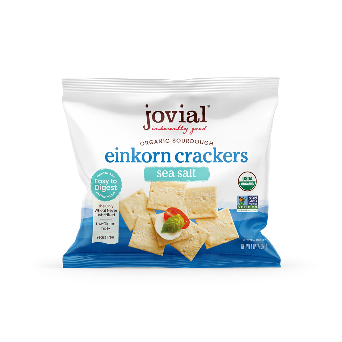Organic Einkorn Sourdough Sea Salt Crackers - Snack Pack - Image 3